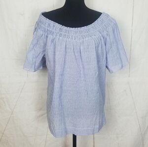 A new day blue stripped off shoulder top